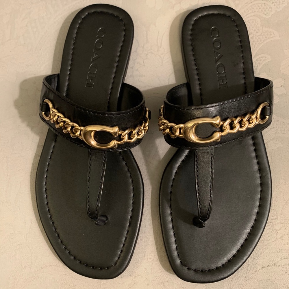 Coach leather sandals